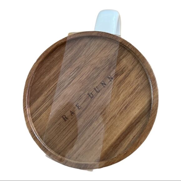 New Rae Dunn Jack O’Lantern Mug with wooded Lid - Picture 2 of 4